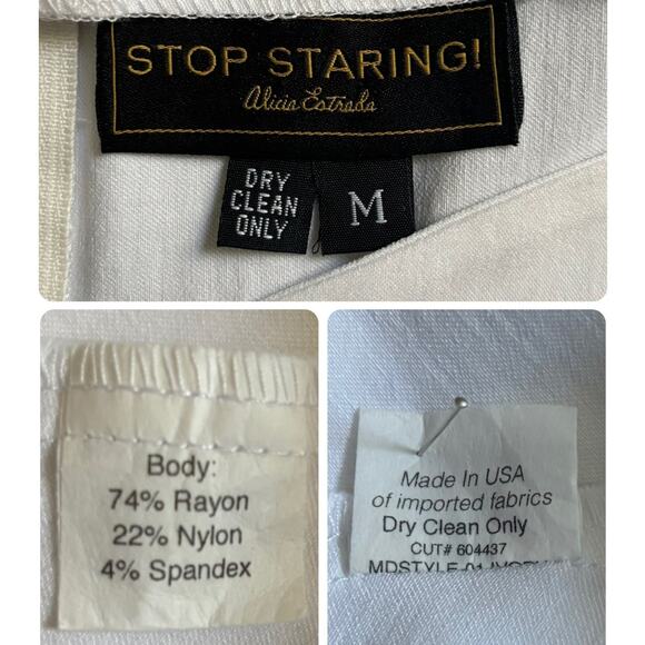 STOP STARING MADSTYLE SWING DRESS IN IVORY PIN-UP 1950's WOMEN SIZE MEDIUM - Picture 13 of 14